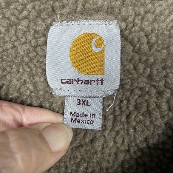 Vtg Carhartt C61 Sandstone Ridge Coat Size 3XL Drk Brown Sherpa Lined Barn Chore - Picture 3 of 16